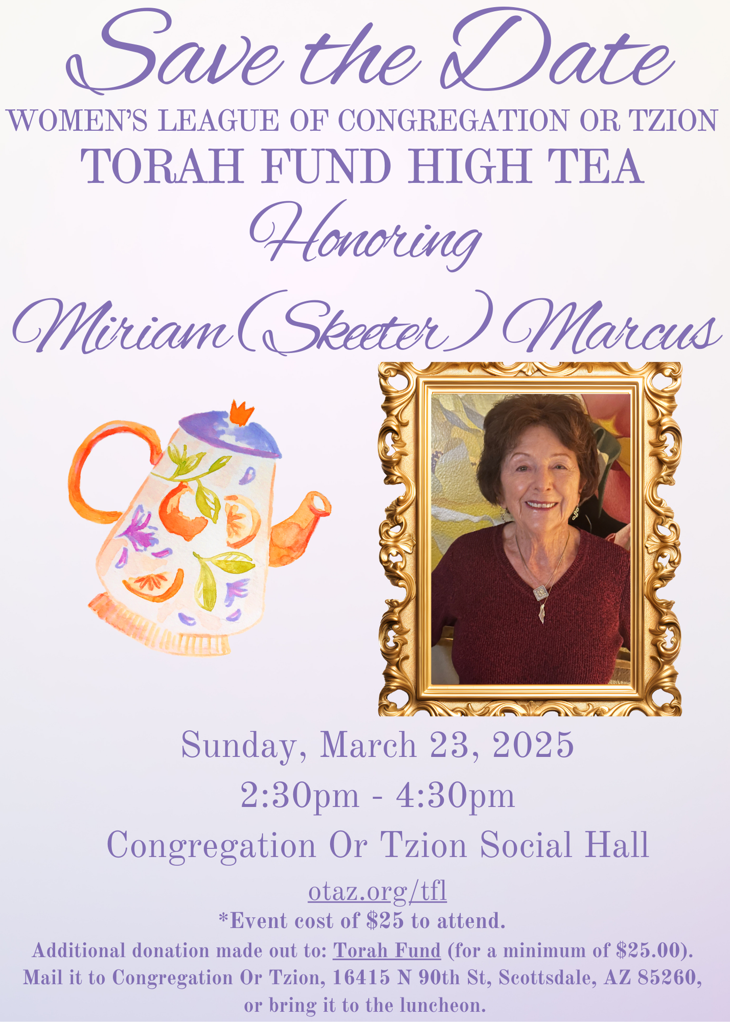 WLCOT Torah Fund High Tea